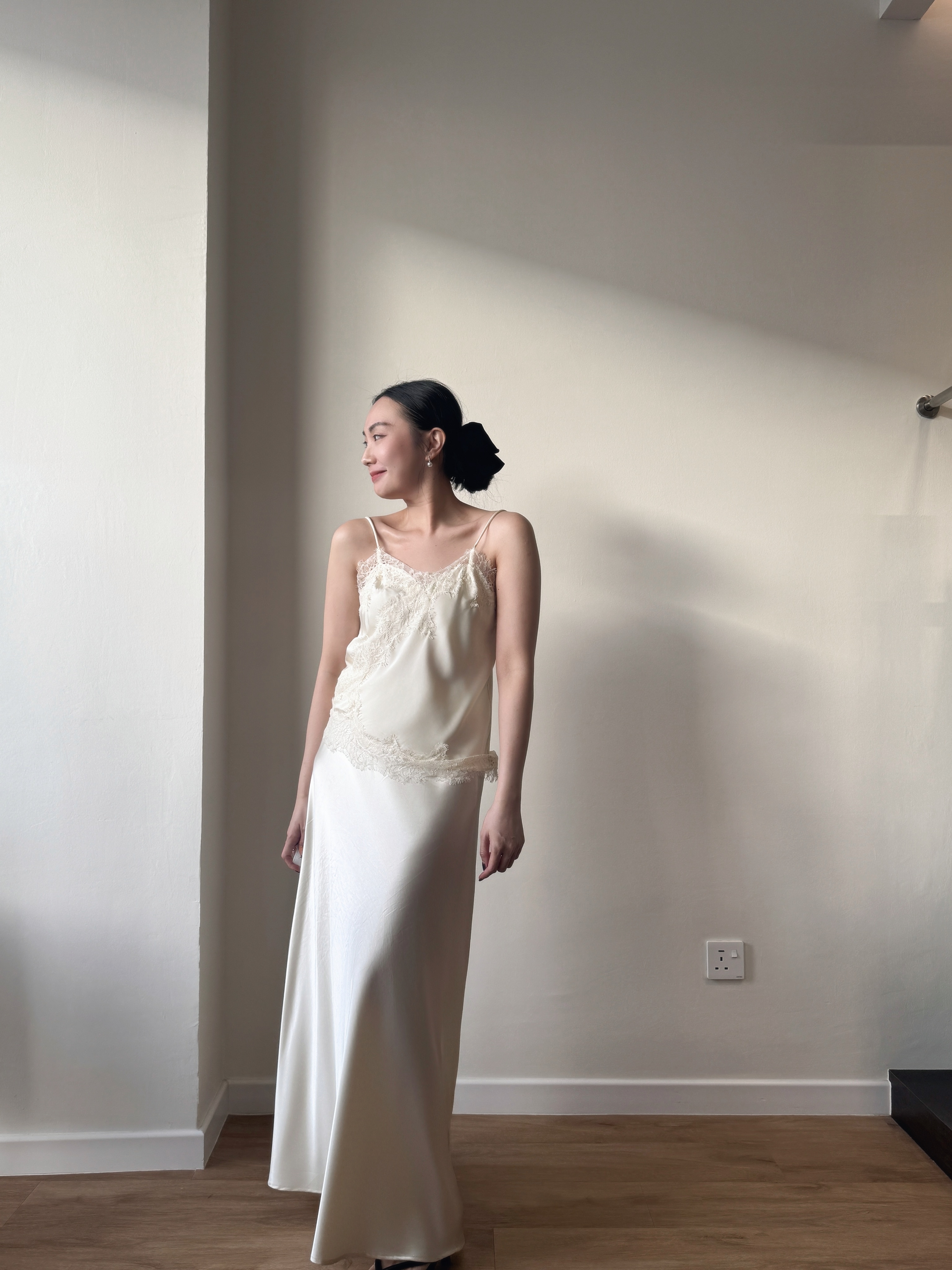 Veera Asymmetric Lacey Cami Top