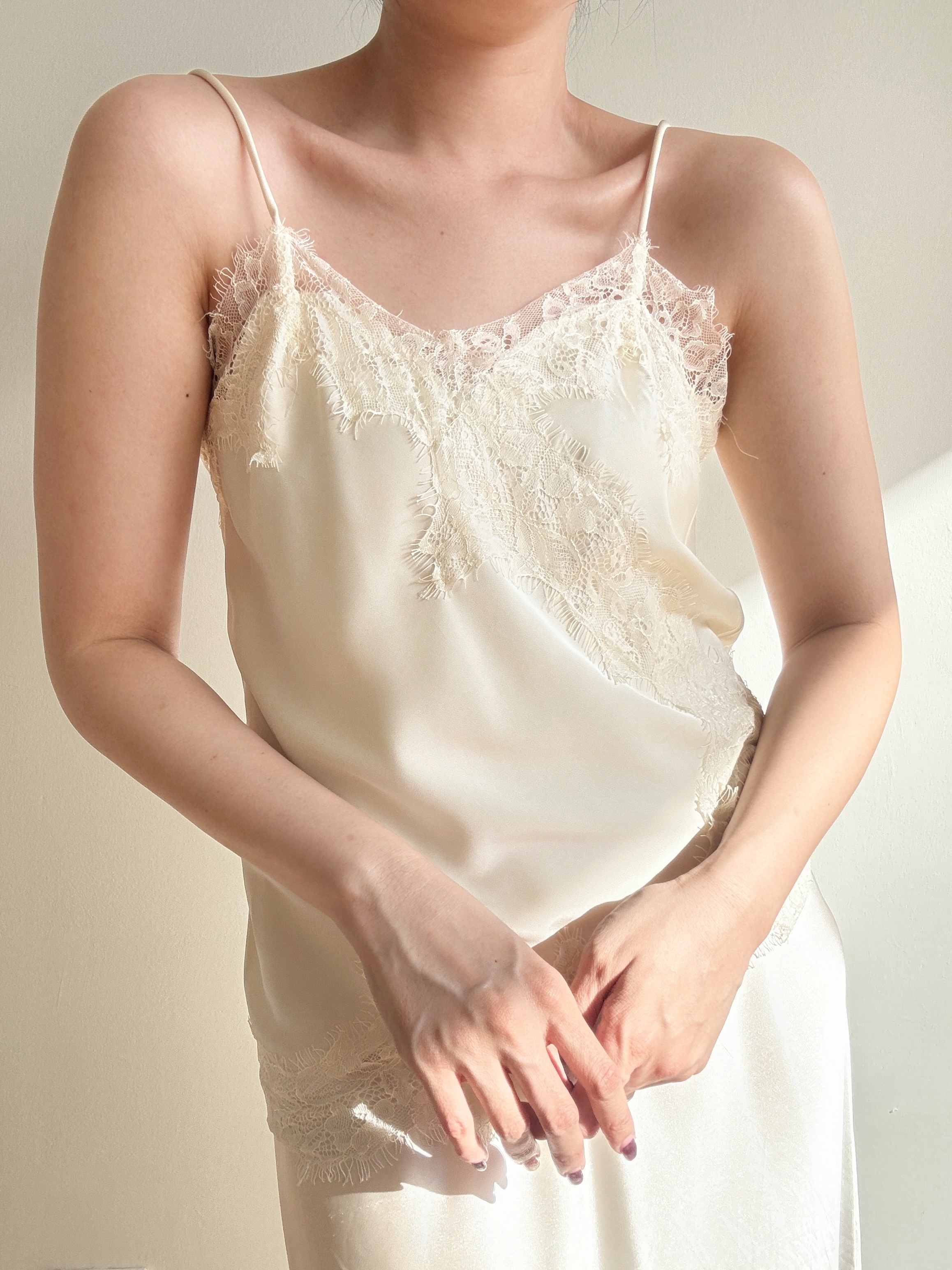 Veera Asymmetric Lacey Cami Top