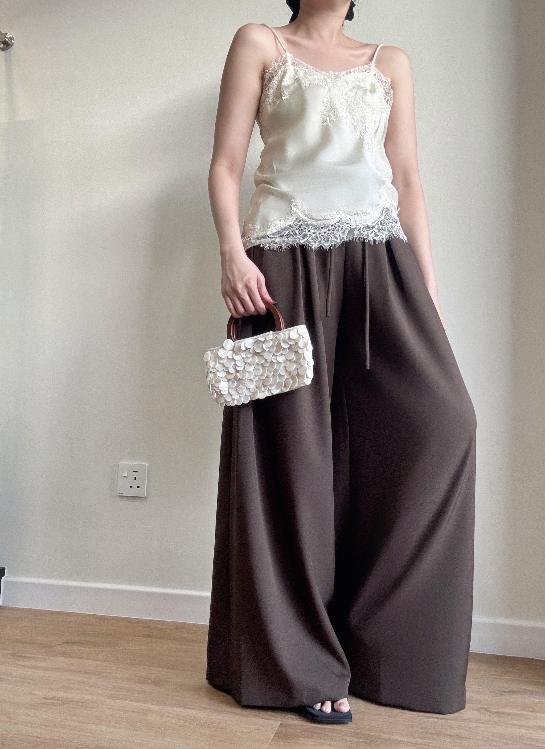 Veera Asymmetric Lacey Cami Top