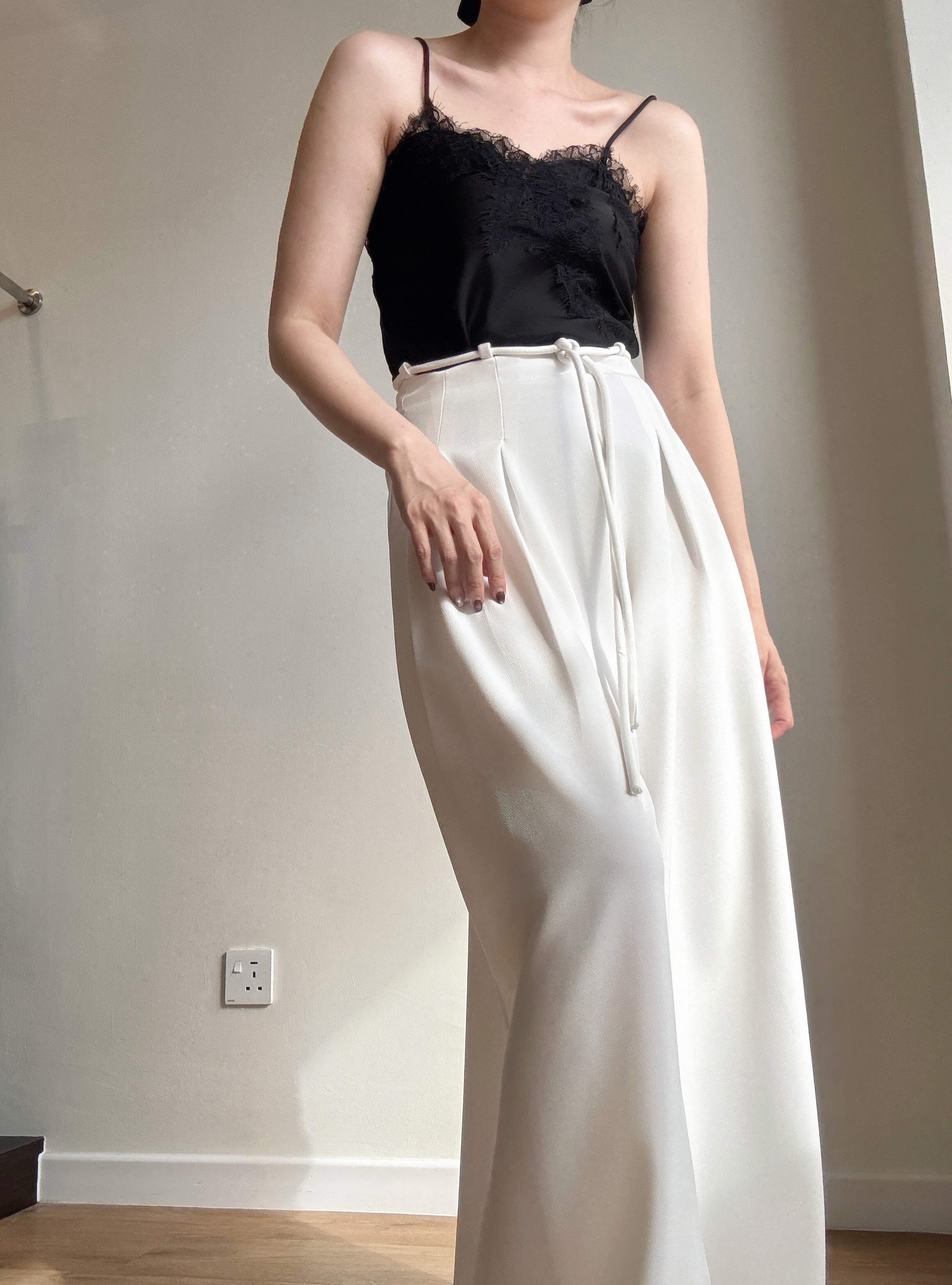 Veera Asymmetric Lacey Cami Top