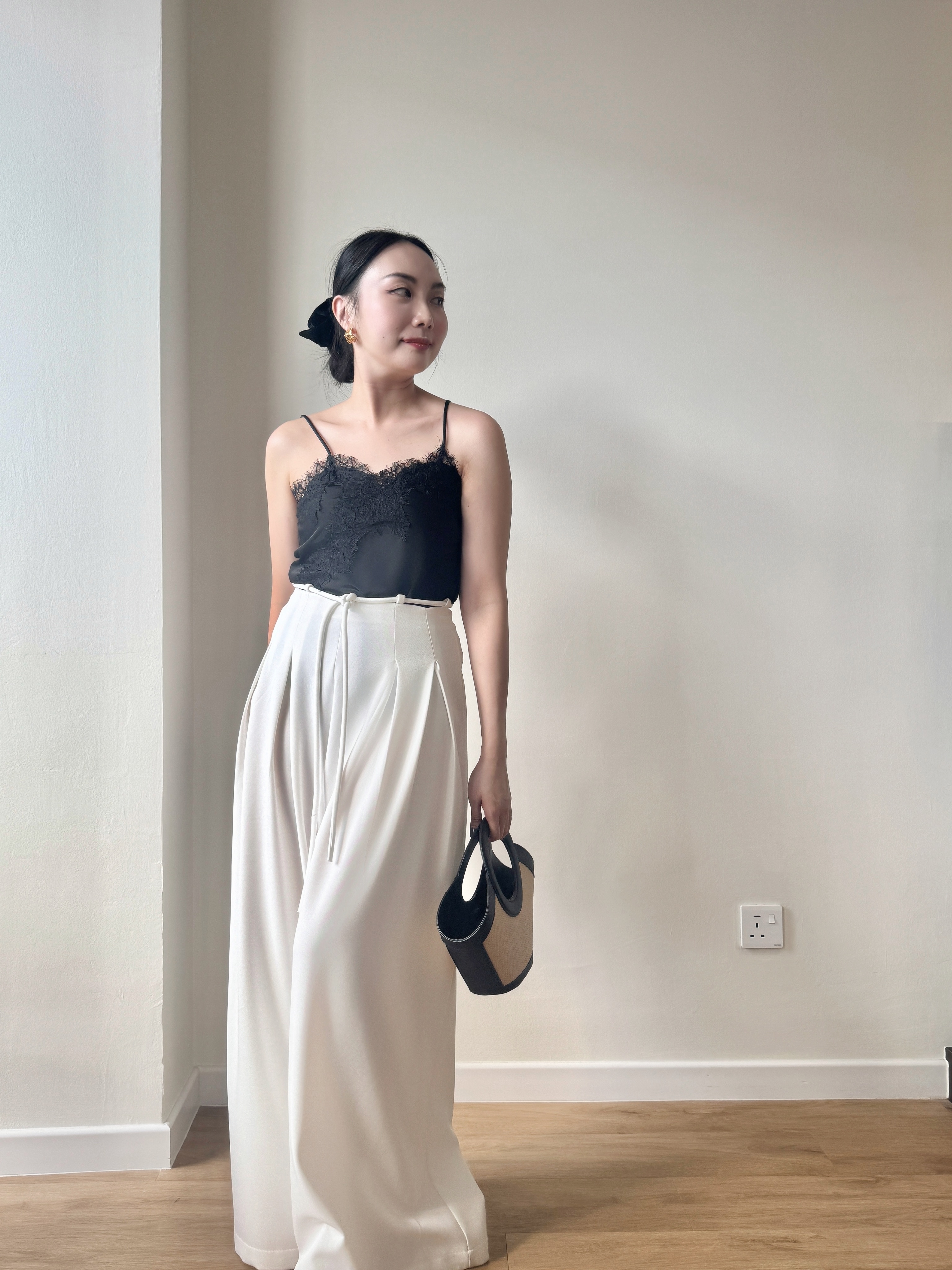 Veera Asymmetric Lacey Cami Top