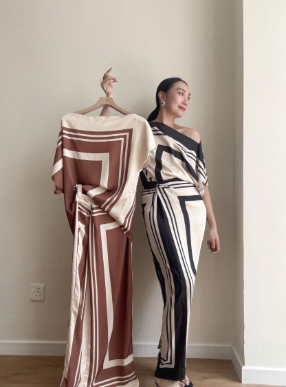 Wrenley Geometric Draped Top (Skirt to purchase seperately)