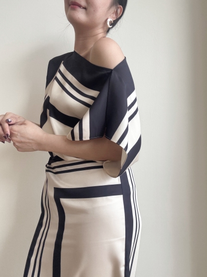 Wrenley Geometric Draped Top (Skirt to purchase seperately)