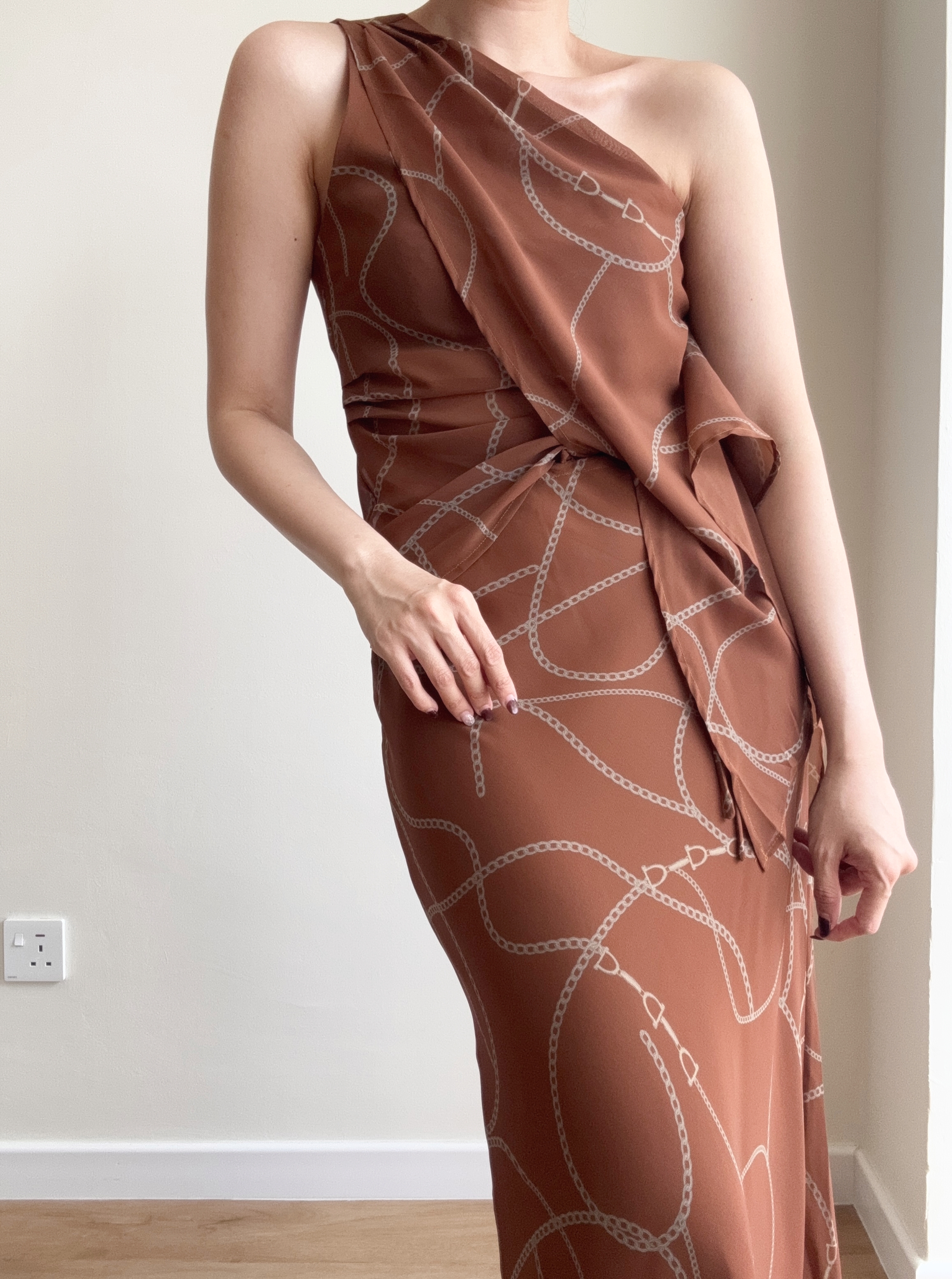 Wynna Graphic Print One Shoulder Top