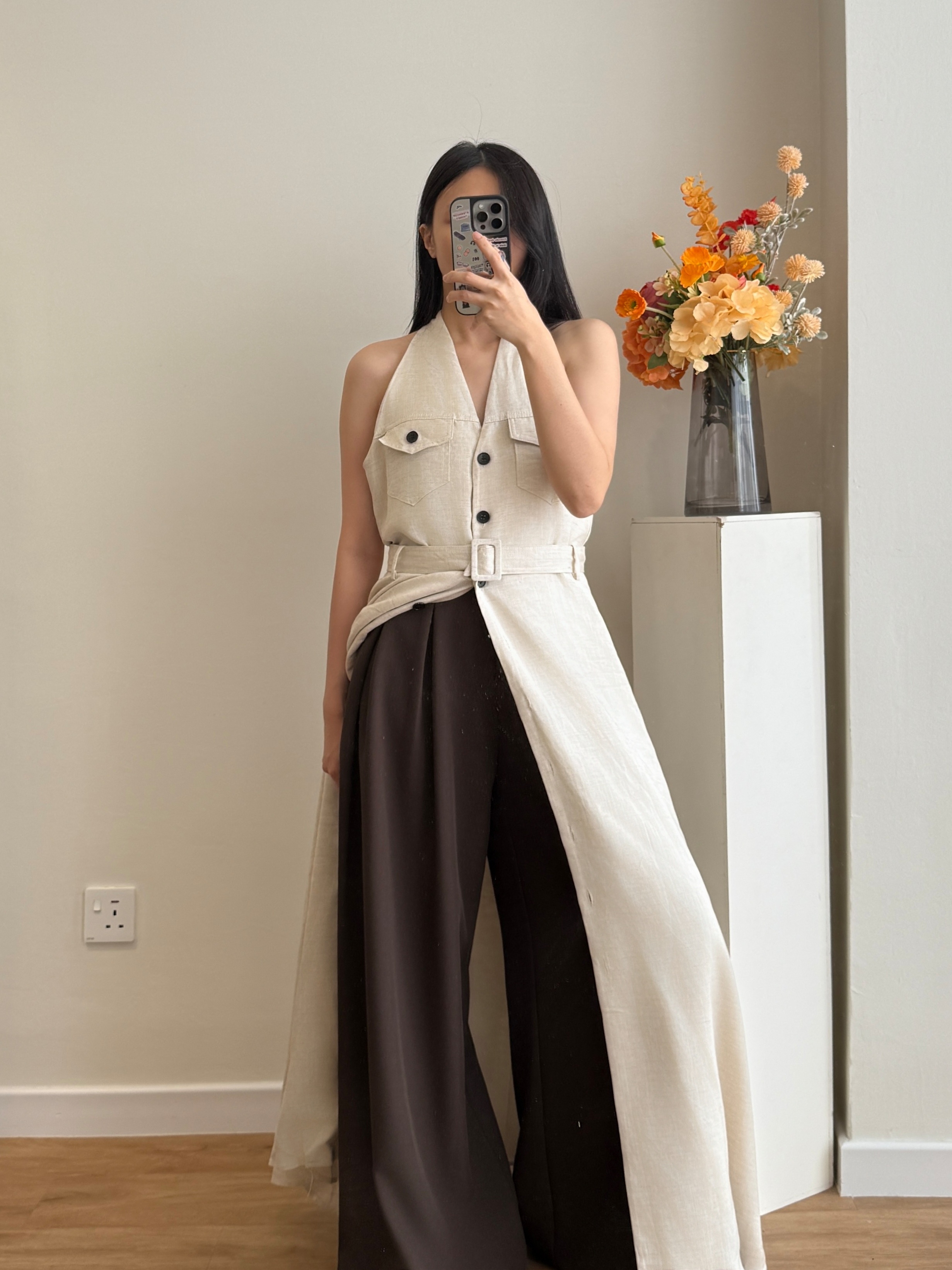 Yente V-Collar Button Down Dress