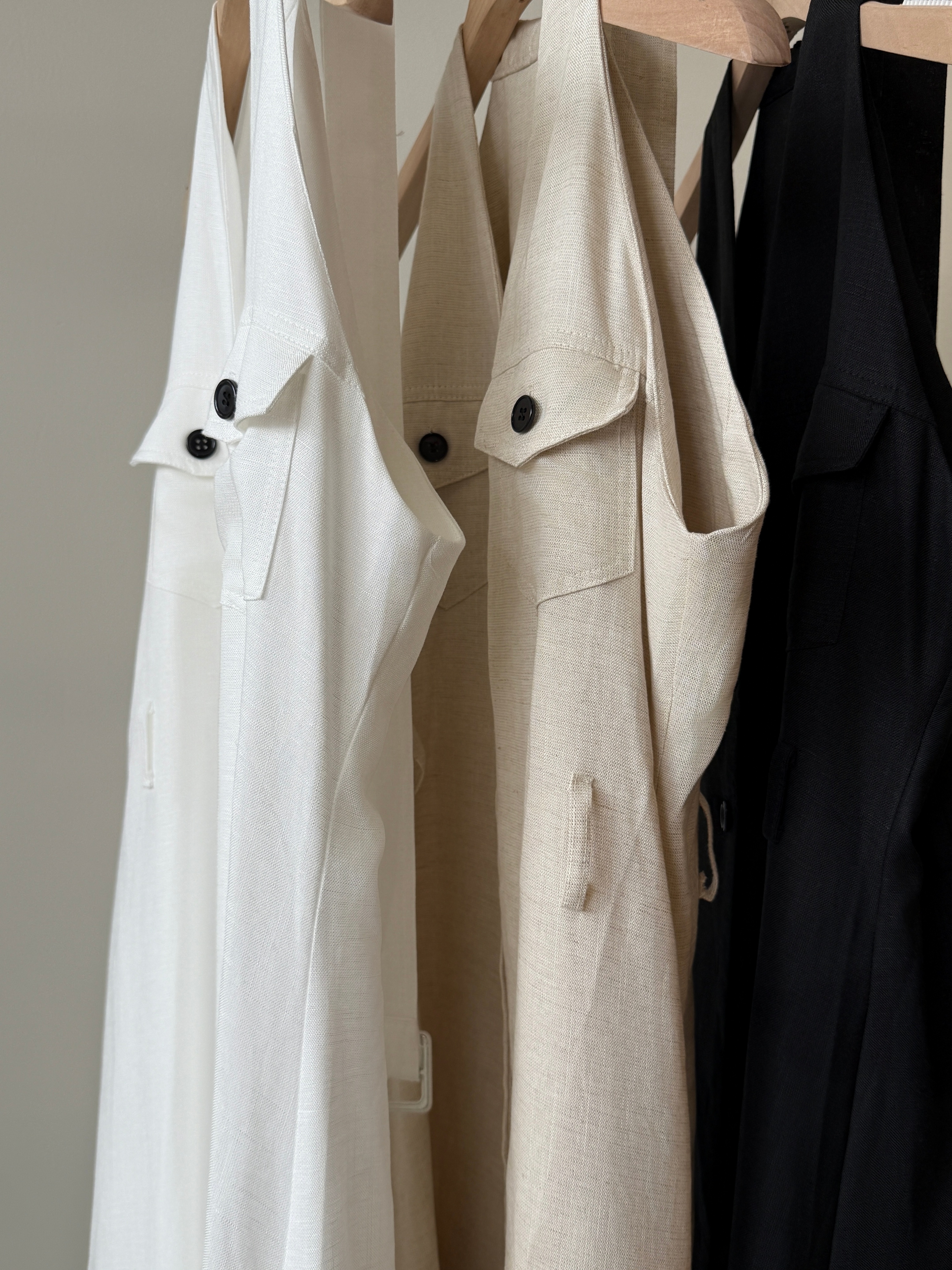 Yente V-Collar Button Down Dress