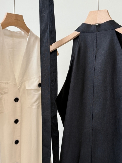 Yente V-Collar Button Down Dress