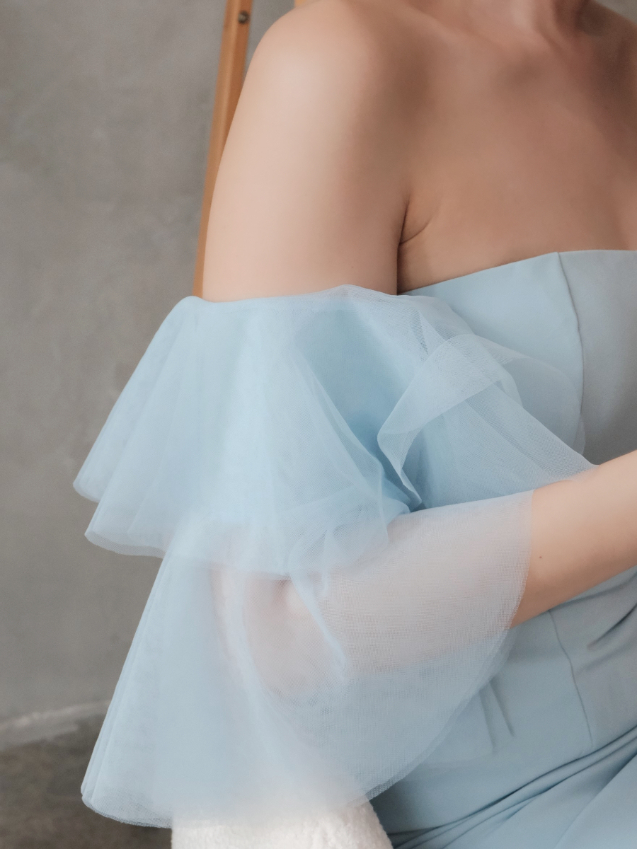 Tacey Layered Mesh Sleeve Dress-The Black Bow-