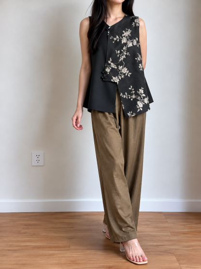 Jian Gu Textured Acetate Straight-Leg Pants