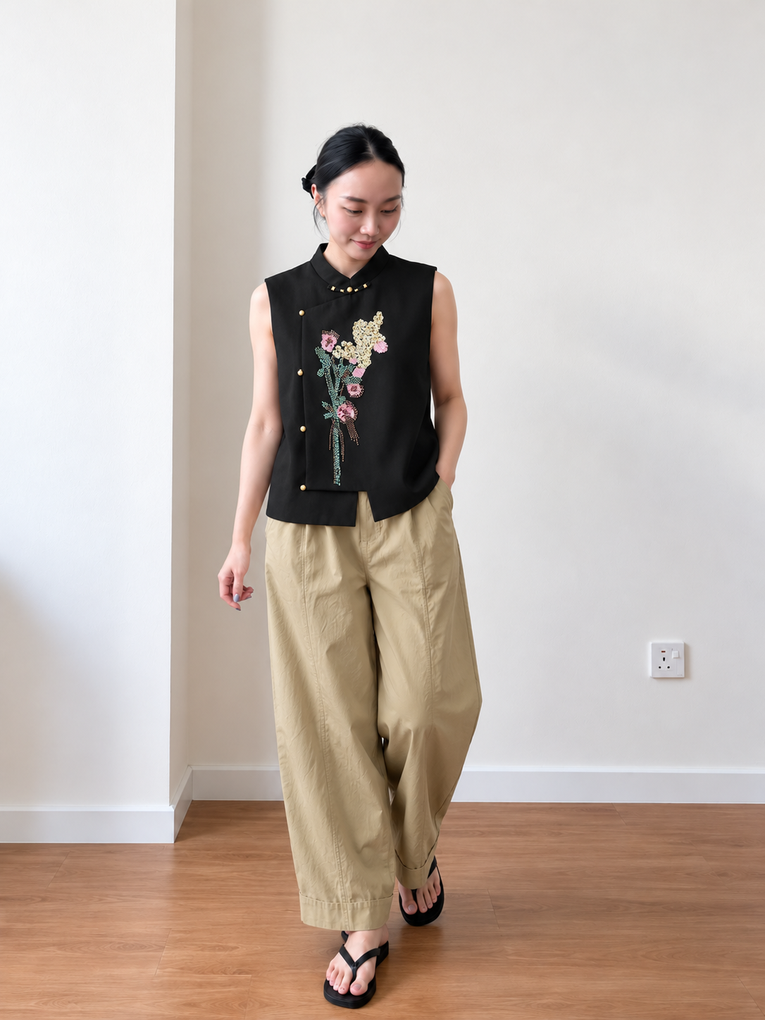 Jian Ku Panelled Barrel-Leg Pants