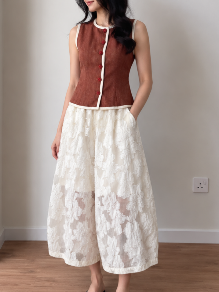 Jian Han Floral-Jacquard Balloon Pants