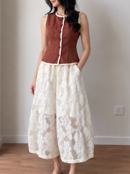 Jian Han Floral-Jacquard Balloon Pants