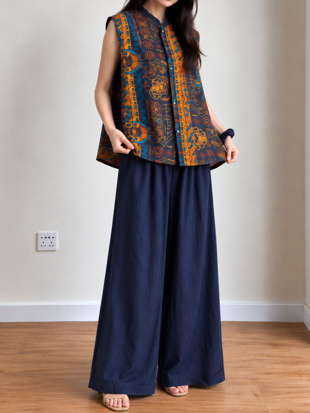 Yan Ge Relaxed Elastic-Waist Denim Pants