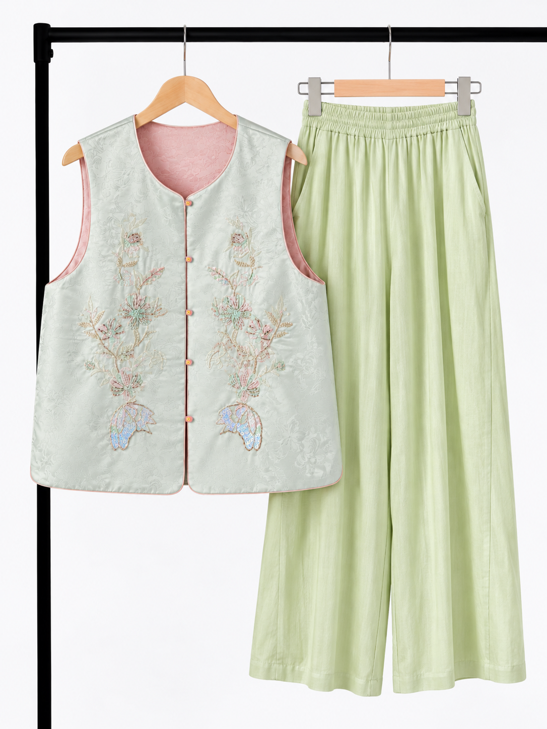 Yun Zhi Silk-Brocade Embroidered Vest