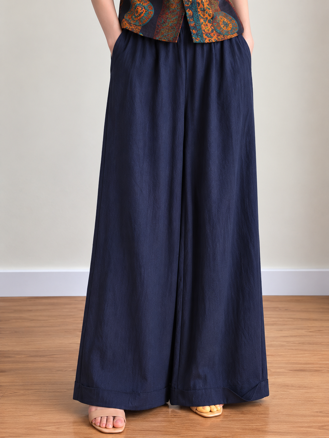 Yan Ge Relaxed Elastic-Waist Denim Pants