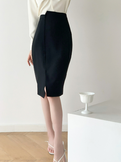 Avalynn Asymmetrical Tulip Skirt-The Black Bow-