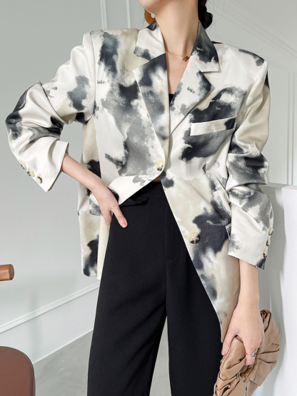 Gwenyth Waterdye Designer Blazer-The Black Bow-