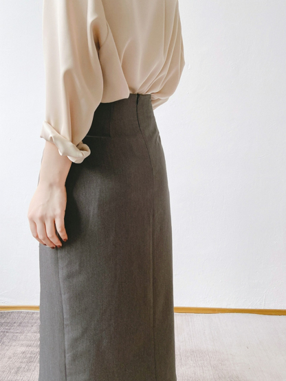 Simone Ruched Tulip Skirt-The Black Bow-