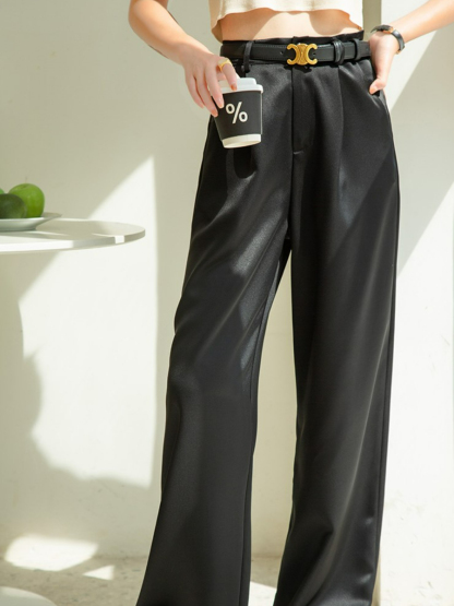 Lennie Silky Straight Cut Pants-The Black Bow-