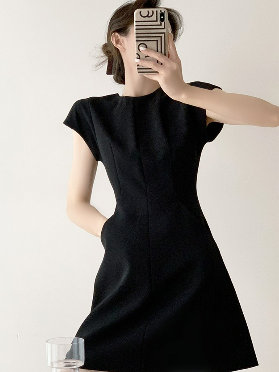 Little black dress with cap sleeves best sale