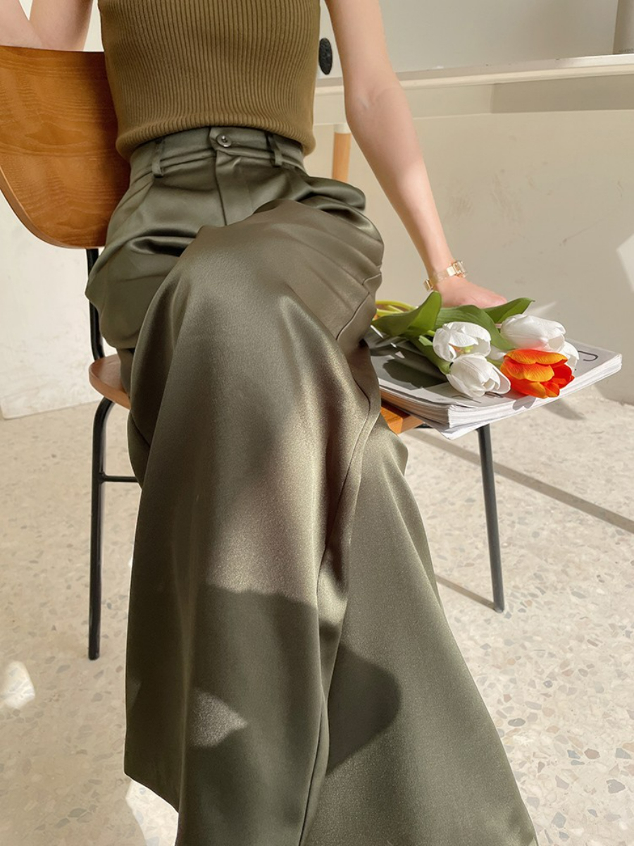 Lennie Silky Straight Cut Pants-The Black Bow-