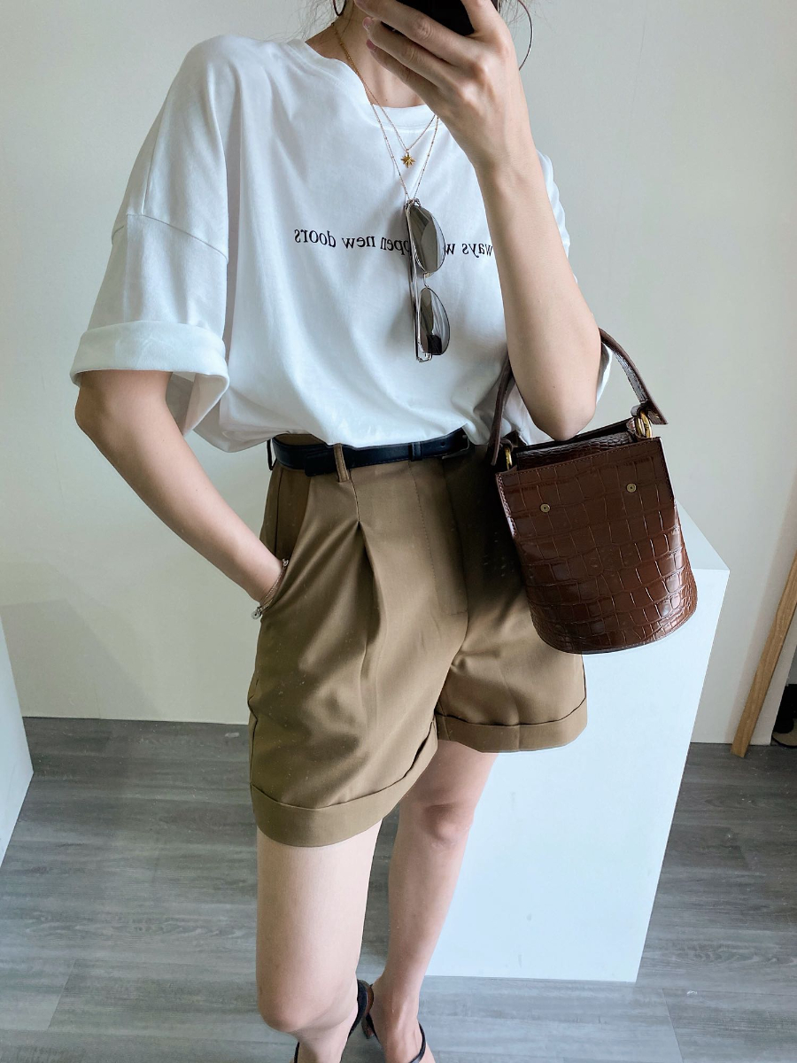 Eugene High Waisted Shorts (With Belt)-The Black Bow-