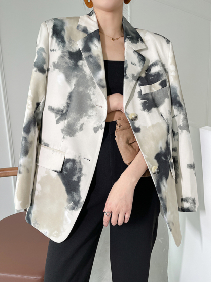Gwenyth Waterdye Designer Blazer-The Black Bow-