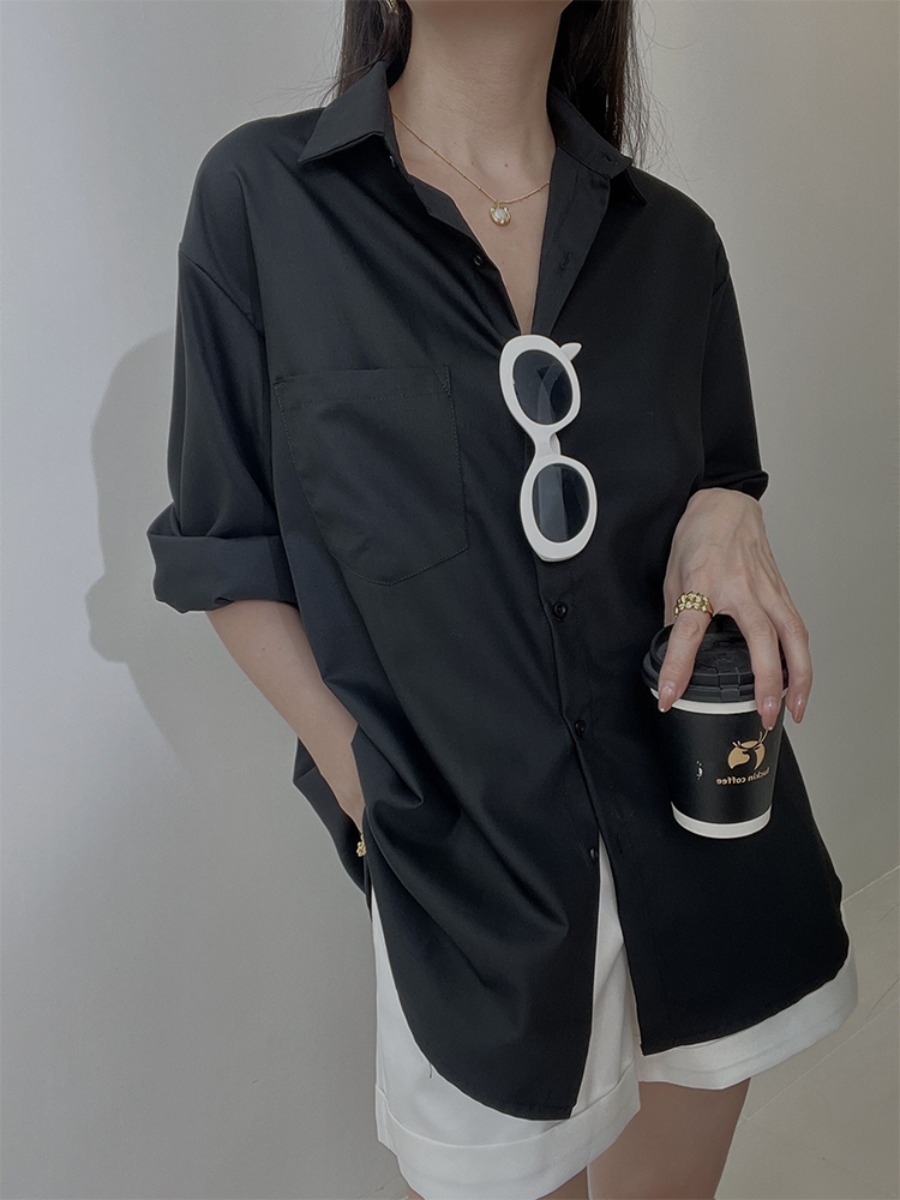 Eumi Drop Shoulder Shirt-The Black Bow-