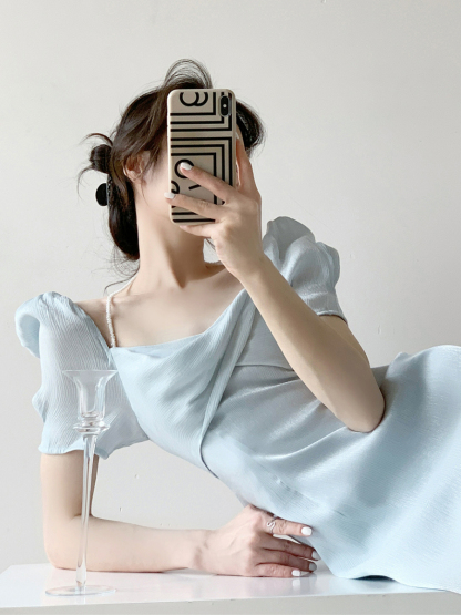 Bryony Front Twist A-Line Dress (Rejected-S size)-The Black Bow-