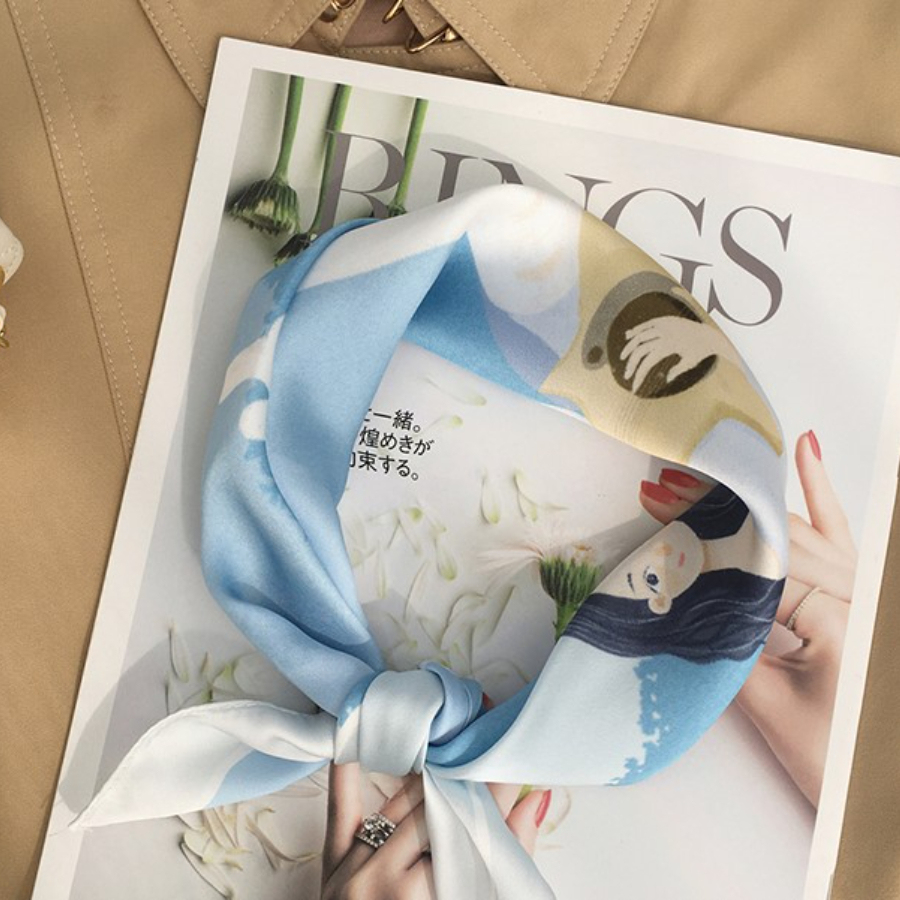 Guitar, Cat & Lady Scarf-The Black Bow-