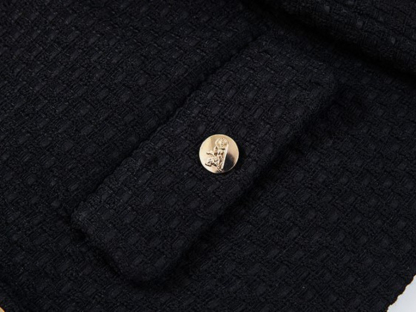 Luca Round Collar Jacket with Golden Button-The Black Bow-