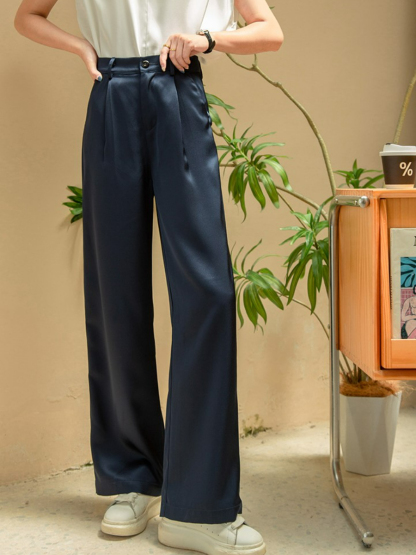 Lennie Silky Straight Cut Pants-The Black Bow-