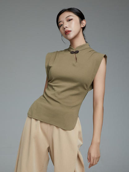 Lian Zi Pankou Oriental Top (Discounted-M Size)-The Black Bow-