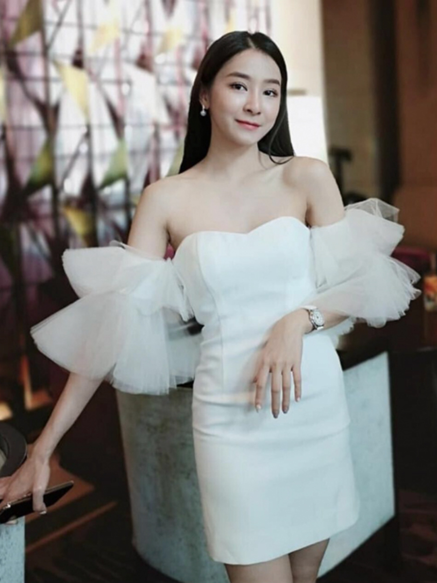 Tacey Layered Mesh Sleeve Dress-The Black Bow-