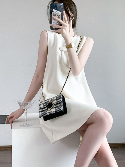 Nadaly Ribbon Sleeveless Babydoll Dress-The Black Bow-