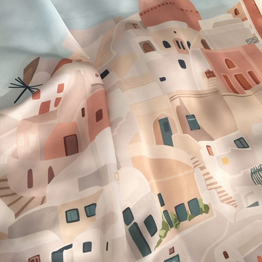 Guitar, Cat & Lady Scarf-The Black Bow-