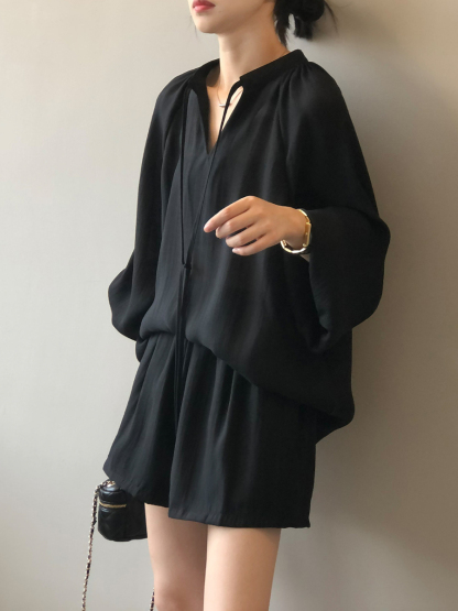 Tyna Casual Top & Shorts Set-The Black Bow-