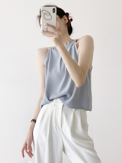 Jeanly Halter Neck Chiffon Top-The Black Bow-