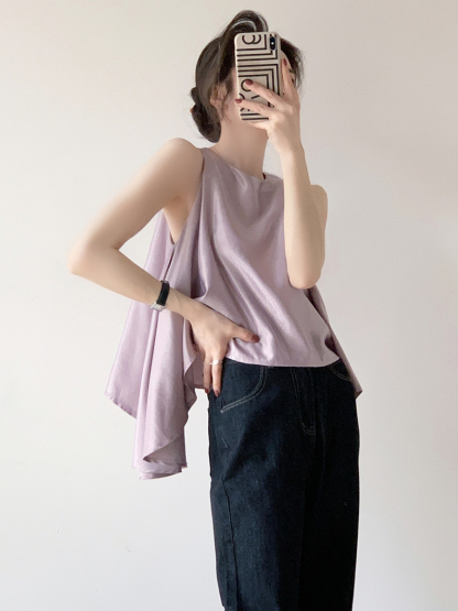 Shivonne Ruffle Side Sleeveless Top-The Black Bow-