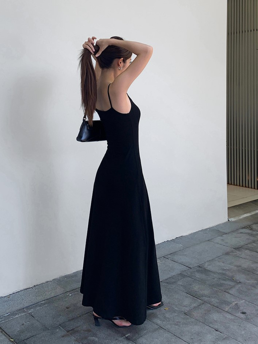 Unelly Cami Maxi Knit Dress (Padded & Non-padded)-The Black Bow-