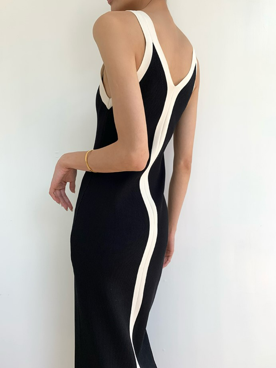 Labelle Colour Block Bodycon Dress-The Black Bow-