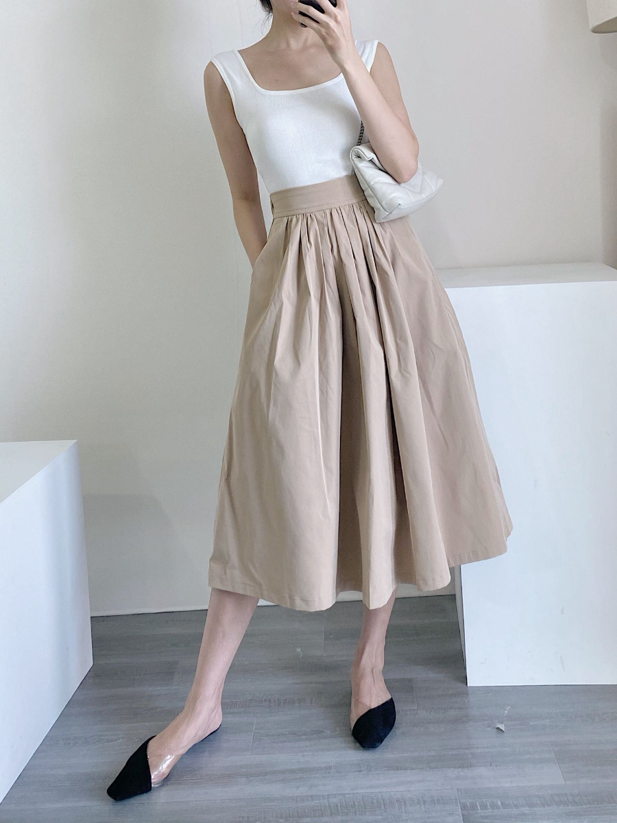 Farren High Waisted A-Line Skirt-The Black Bow-