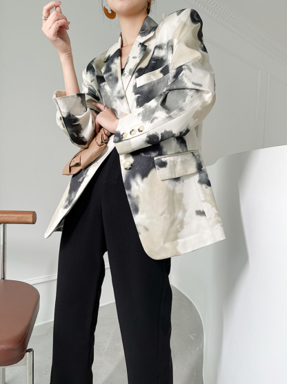 Gwenyth Waterdye Designer Blazer-The Black Bow-