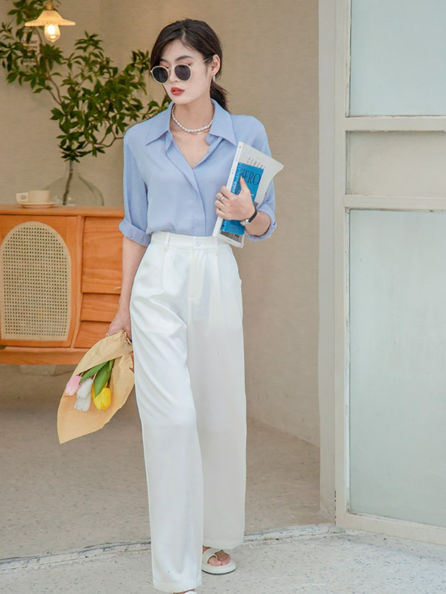 Lennie Silky Straight Cut Pants-The Black Bow-