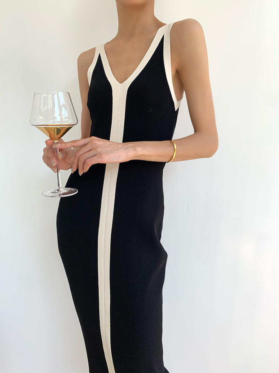 Labelle Colour Block Bodycon Dress-The Black Bow-