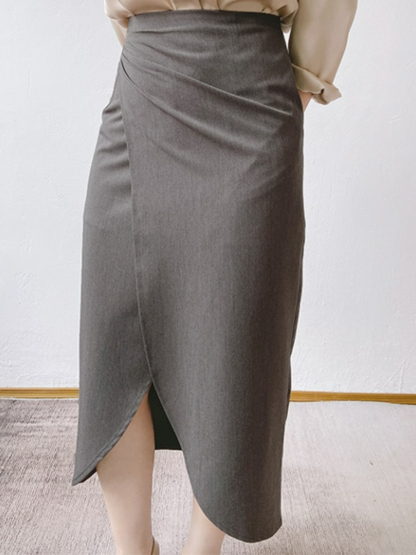 Simone Ruched Tulip Skirt-The Black Bow-