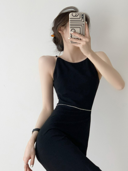 Xantho Bateau Neck Side Slit Dress-The Black Bow-