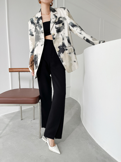 Gwenyth Waterdye Designer Blazer-The Black Bow-