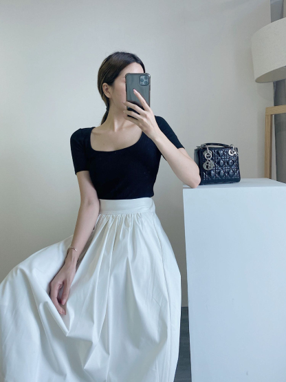 Farren High Waisted A-Line Skirt-The Black Bow-