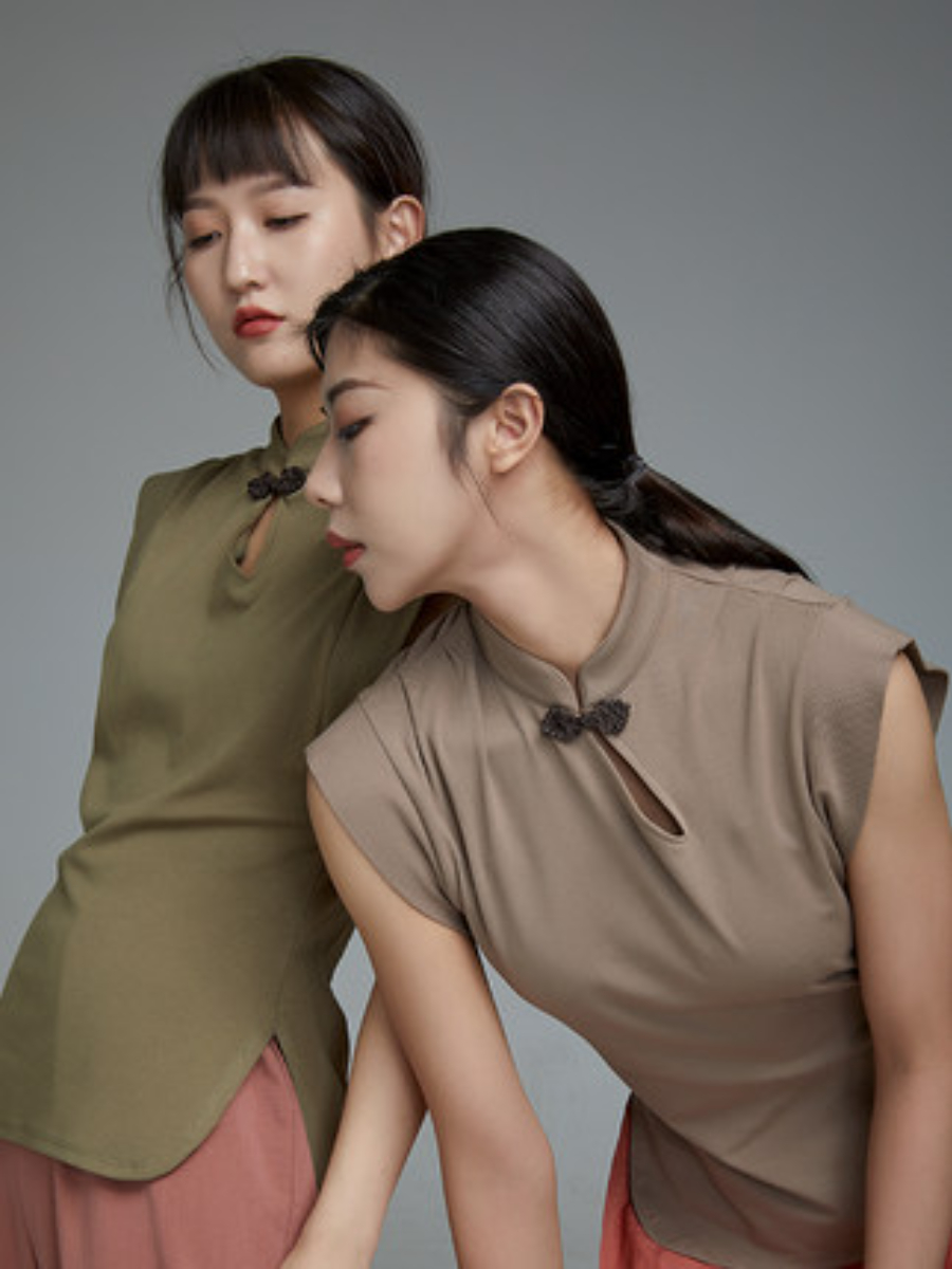 Lian Zi Pankou Oriental Top (Discounted-M Size)-The Black Bow-
